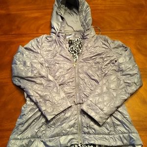 White-Black Puffer Jacket for Ladies in Large